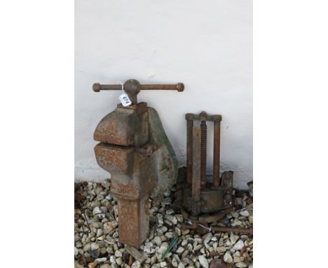 Large engineers bench vice &amp; one other vice