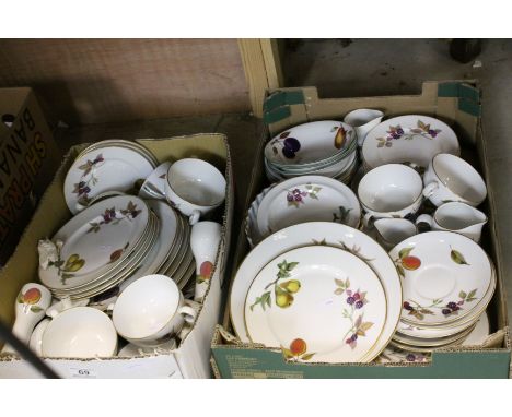 Two Boxes containing a Large Quantity of Royal Worcester ' Evesham ' Tea and Dinner Ware