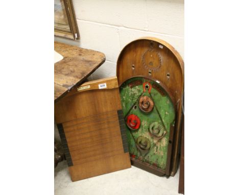 Two vintage pin ball games, one by Jaques of London and a shove hapeny board 