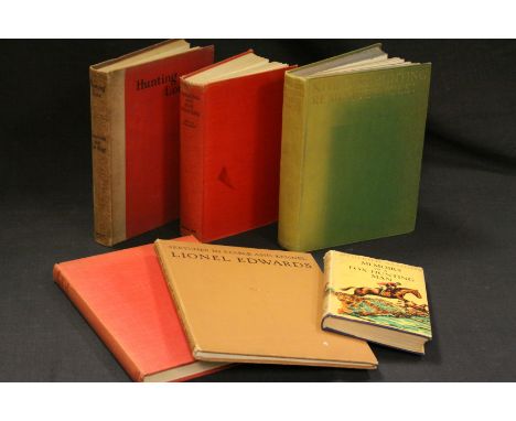 Six hardback fox hunting books, to include Sketches In Stable and Kennel by Lionel Edwards, Hunting By Scent illustrated by E