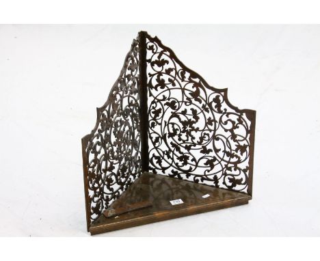 19th century Rosewood Corner Shelf with Floral Fretwork Carving, 54cms wide x 51cms high