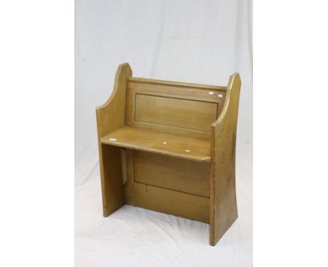 Early 20th century Pine Single Church / Chapel Pew / Bench, 76cms wide x 92cms high