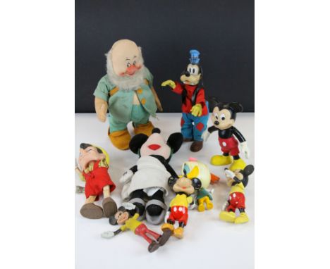 Eight TV related plastic toys and soft toys to include Chad Valley Dwarf, 5 x various Mickey Mouse toys, Daisy Duck, Goofy an