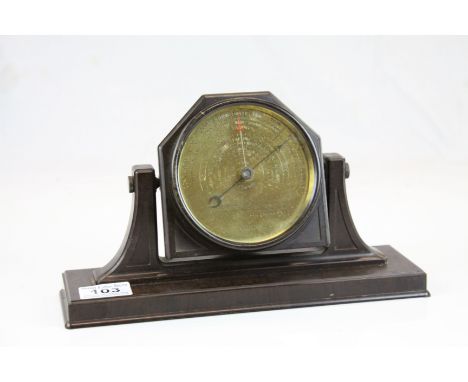 Early 20th century Bakelite ' S &amp; M Stormoguide ' Barometer with Brass Face, dated 1929, 28cms long