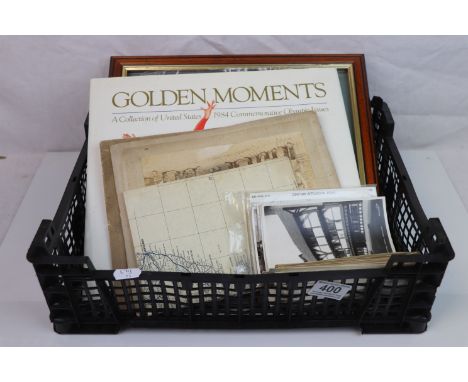 1984 Olympic issue stamps and book, Chipping Sodbury commemorative stamps, vintage photo's and postcards