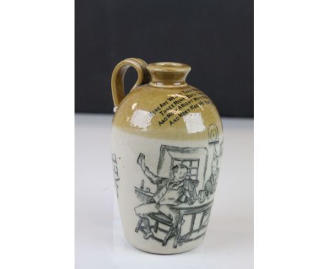 Late 19th / Early 20th century Advertising Stoneware ' The Barley Bree ' Whiskey Flask / Small Flagon retailed by William Gil