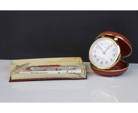 Cruise ship oriana travelling alarm clock together with a sterling silver Chusan propelling pencil 