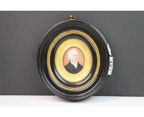 A 19th century framed and glazed miniature portrait painted by William Teale.