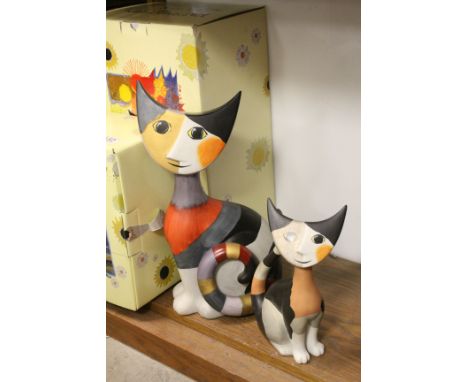 Two Boxed Goebel ' Rosina Wachtmeister ' Cats including Limited Edition Garibaldi 39cms high and Felippe 25cms high