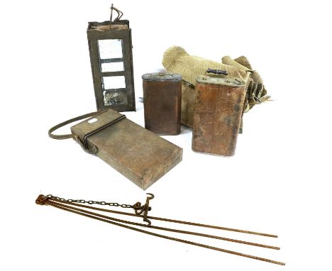 A First World War British 1908 Pattern Webbing Haversack, with belt, braces, frog and double ammunition pouch, stencilled M.W