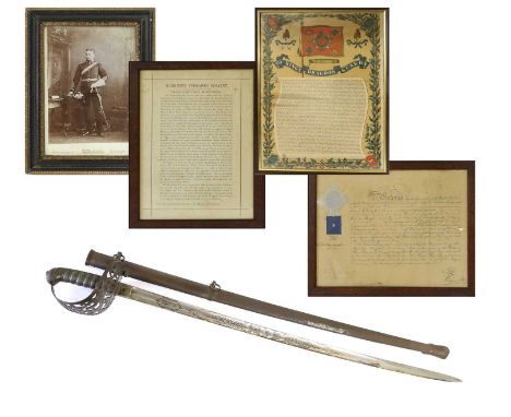 A Victorian 1887 Pattern Heavy Cavalry Officer's Sword by Henry Wilkinson, Pall Mall, London, to Captain Arthur Rickards 1st 