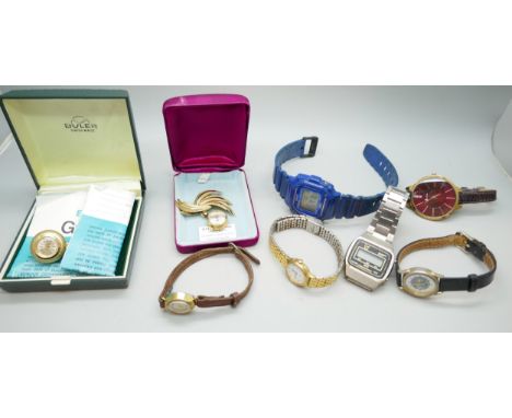 A collection of watches, including lady's and gentlemen's wristwatches, including Casio