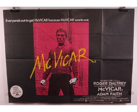 McVicar, 1980 UK quad film poster, by The Who Films Ltd, directed by Tom Clegg, starring Roger Daltrey and Adam Faith, 76 x 1