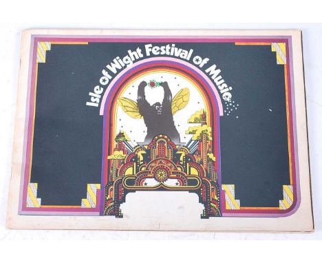 A 1969 Isle of Wight Music Festival programme, featuring Bob Dylan, The Who, Joe Cocker and Free etc.One page was removed fro