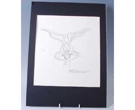 Friz Freleng, (1906-1995), original pencil sketch of Bugs Bunny on an off-white 10 x 11" sheet, signed lower right, with R&am