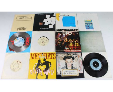 A collection of assorted 7" singles to include Joy Division - Love Will Tear Us Apart, Culture Club - Karma Chameleon, Foreig