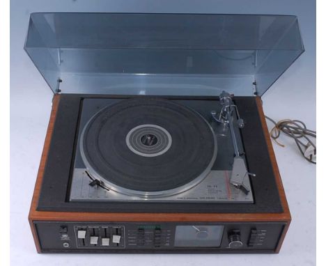 A Dynatron Model HFC 101 Solid State Stereophonic Tuner Amplifier, with Goldring Lenco GL 75 turntable, w.54, d.40, h.22cm.