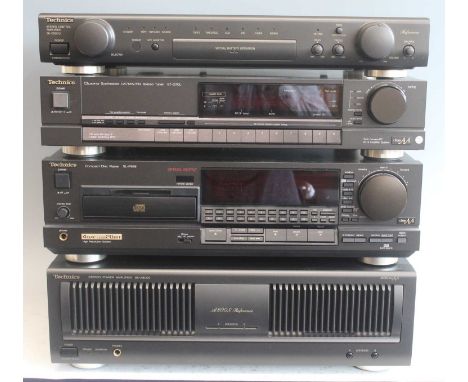 A Technics seperates stereo system to include SL-P999 CD player w.43, d.27, h.7cm, ST-670L Quartz Synthesizer Stereo Tuner w.