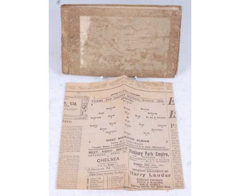 An early 20th century canvas covered autograph album, the first page signed in pencil by nine members of the circa 1922 Arsen