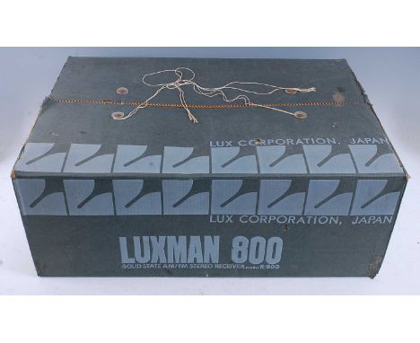 A Lux Corporation Luxman 800 solid state AM/FM stereo receiver model R-800, serial no. 30102600, with instructions in origina
