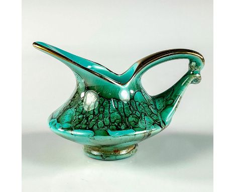 Turquoise toned with lustre finish &amp; branch patterning. With brass accents on rim and handle.Holland on bottom. This item