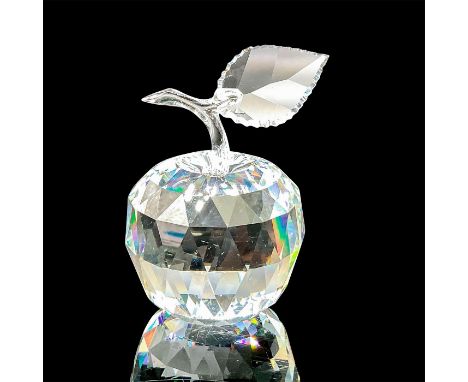 Part. of the Sparkling Fruit series. Lead crystal apple made from faceted and unfaceted clear crystal. Swarovski etched backs