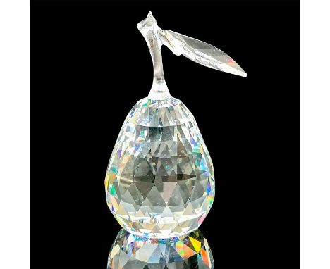 Part of the Sparkling Fruit series. Lead crystal pear made from faceted and unfaceted clear crystal. Swarovski etched backsta