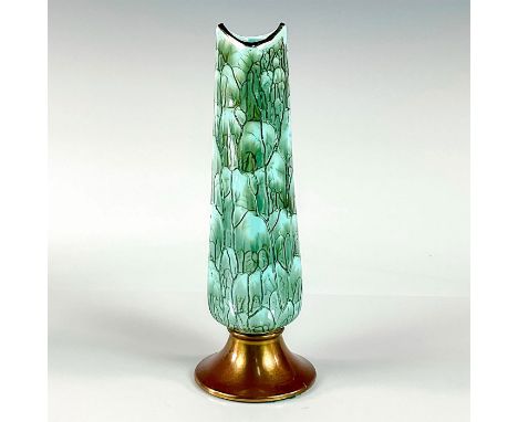 Turquoise toned with lustre finish &amp; branch patterning. Brass base and upper rim.This item has no reserve. Dimensions: 3"