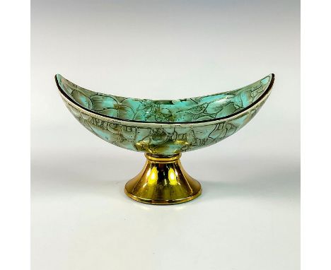 Turquoise toned with lustre finish and branch patterning. Gold toned rim around piece.Hand Painted Delftware Made In Holland 