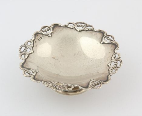 Silver pedestal bon-bon dish with pierced border by Elkington & Co Ltd,  Birmingham 1919, 2.2oz 68gm. Provenance: From Munste