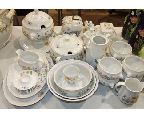 Approximately forty pieces of Seltmann Weiden floral-decorated tea and dinner ware, three pieces of Royal Worcester 'Evesham'