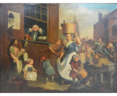 19th Century Dutch SchoolSTREET SCENE WITH FIGURES PLAYING INSTRUMENTSOil on canvas, 51 x 61 cms