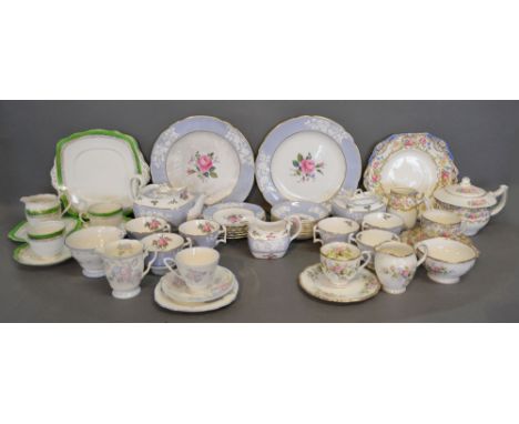 A Spode Maritime Rose Pattern Part Tea Service together with four other part tea services to include Royal Stafford, Roslyn C