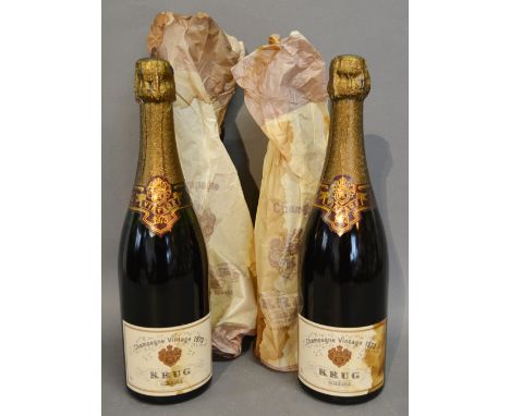 Two Bottles of Krug Vintage Champagne dated 1973