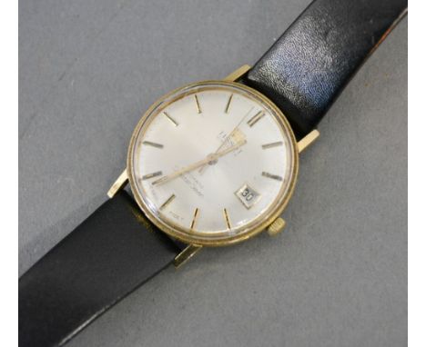 A Tissot Visodate Automatic Seastar 7 Gold Cased Gentlemans Wrist Watch with leather strap