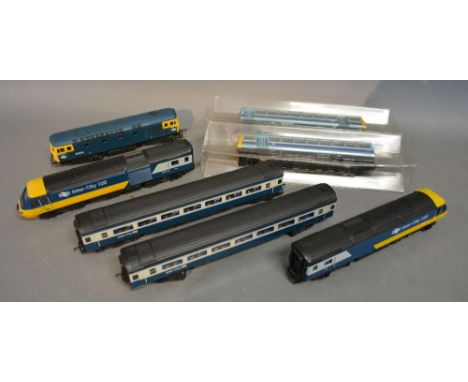 A Hornby 00 Gauge Intercity 125 Trainset with Two Locomotives and Two Carriages, together with two other similar Hornby Locom