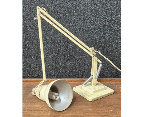 A Herbert Terry &amp; Sons white metal anglepoise desk lamp 