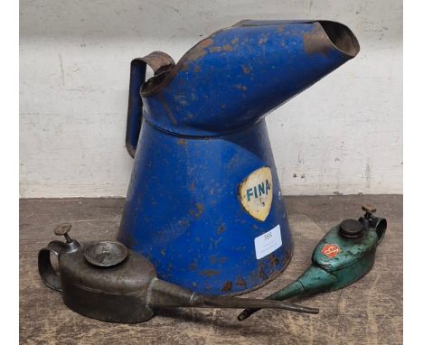 Three vintage oil cans 