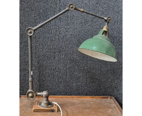 A vintage Maxlume articulated industrial anglepoise lamp 