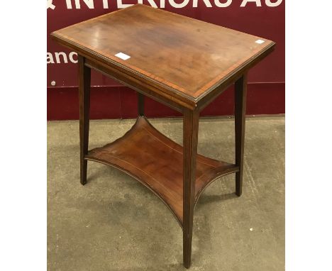 An Edward VII inlaid mahogany rectangular foldover card table 