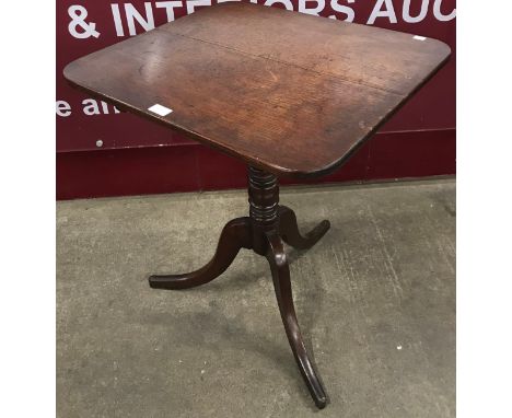A George III oak tripod tilt top tea table 