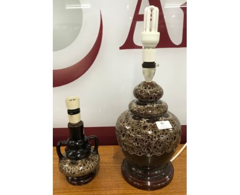 Two West German pottery lamp bases 