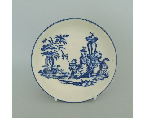 A Caughley saucer, printed blue and white Bell Toy Pattern, circa 1785, blue 'S', 12.3cm diameterProvenance:  the Late Noel H