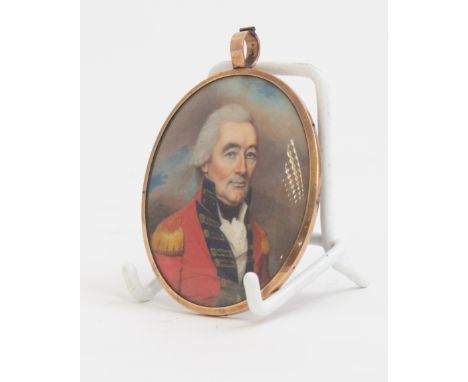 An early 19th Century oval portrait miniature on ivory of Admiral of the Fleet Sir William Bowles K.C.B. (1780-1869), bust le