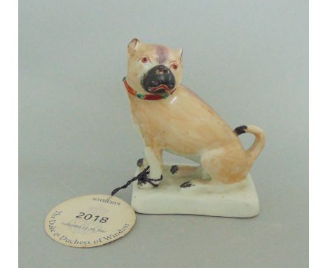 Duke and Duchess of Windsor interest, a Derby seated pug dog, circa 1760-65, patch marks, 6cm by 8cmProvenance: from the coll