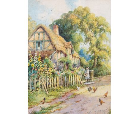 R... Macauley (British, late 19th/early 20th Century), 'The Gardener's Cottage', signed l.r., watercolour, 30cm by 22cm