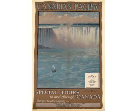 Original Edwardian Canadian Pacific Railway Ocean Liner Travel Poster / Advertising / Midland Railway / Canada Interest: 'Can