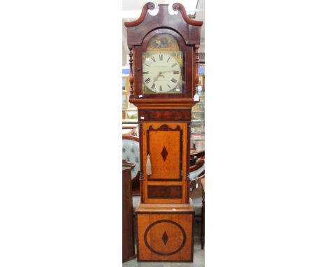 A George III oak and mahogany 30 hour longcase clock, the dial inscribed 'Wm Salisbury, Ashby de la Zouch', 224cm high