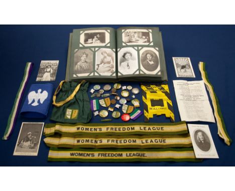 An extensive collection of early 20th Century assorted ephemera relating to the women's Suffrage movement, previously belongi