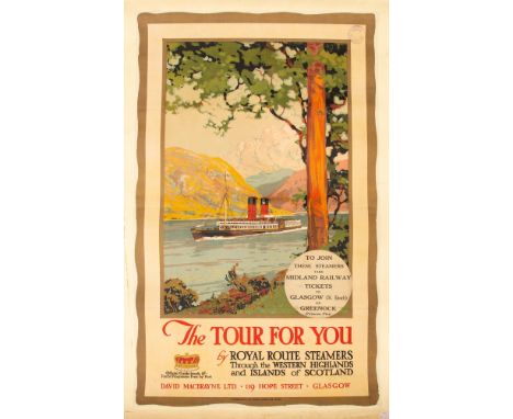 Original Edwardian Ocean Liner Travel Poster / Advertising / Midland Railway / Scottish Interest: 'The Tour For You by Royal 